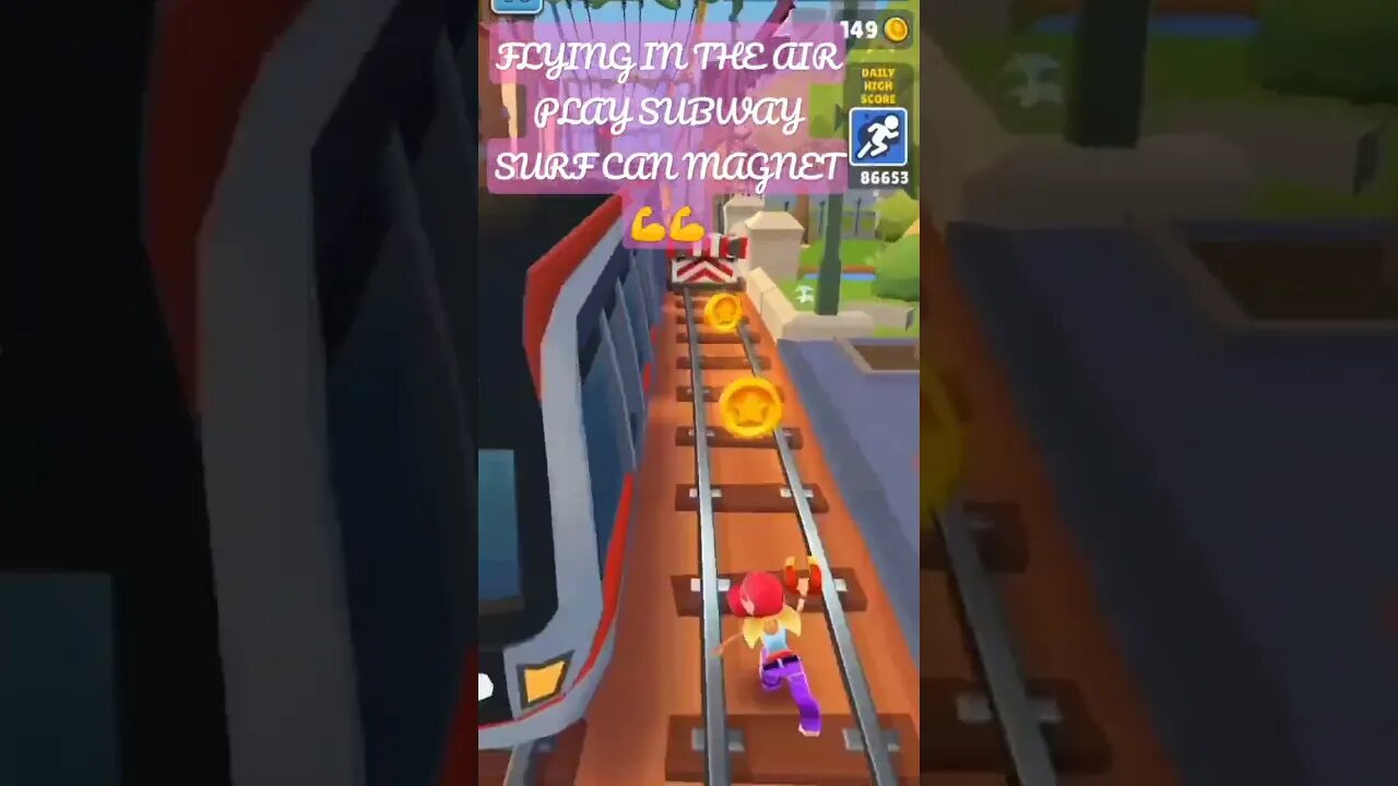 FLYING INI THE AIR PLAY SUBWAY SURF CAN MAGNET 💪💪