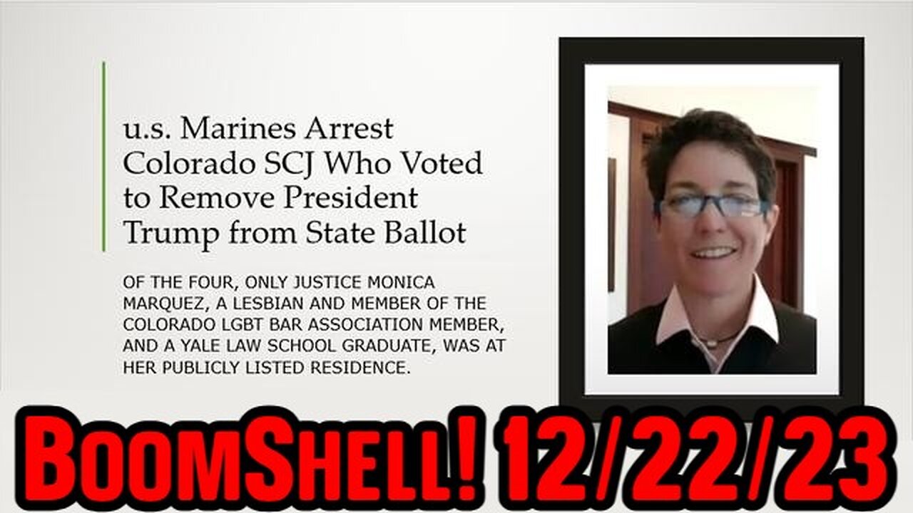 BOOMSHELL! u.s. Marines Arrest Colorado SCJ Who Voted To Remove Trump From State Ballot!