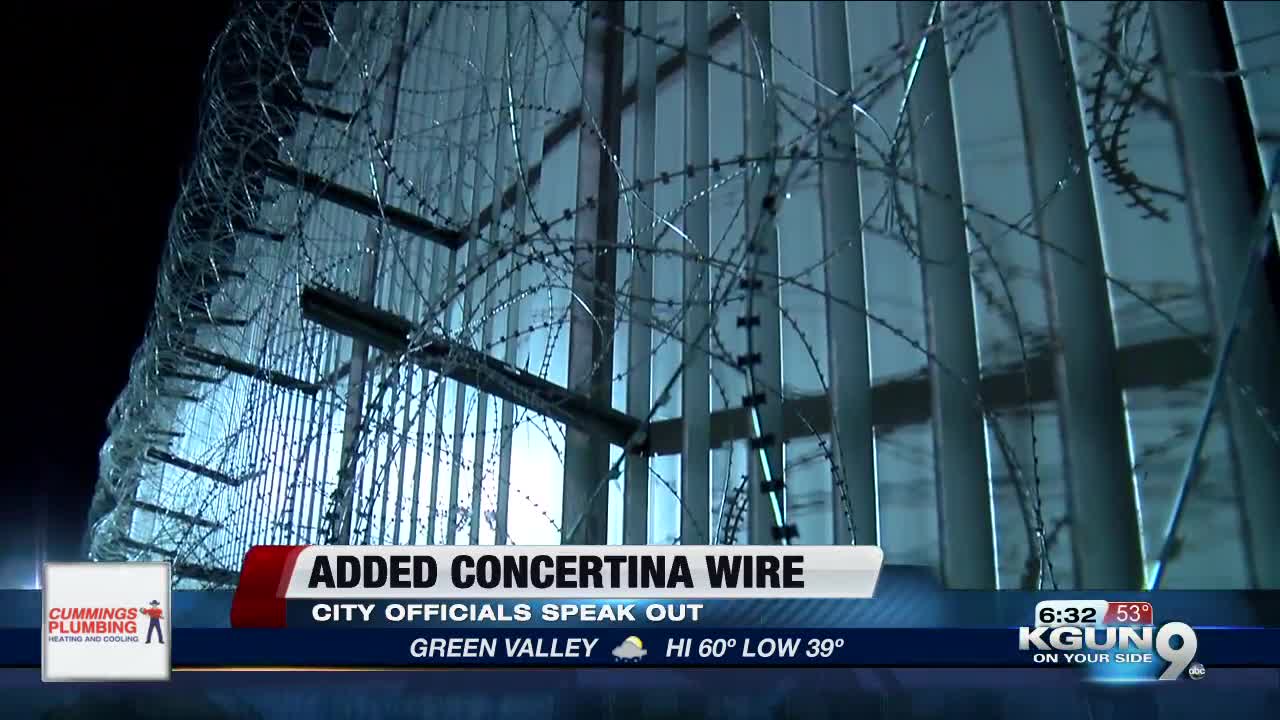 Conflict brews over added concertina wire on portions of Nogales border wall