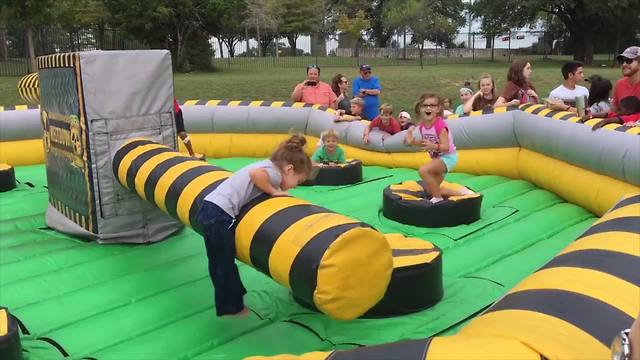 "Girl Epically Fails At Inflatable Obstacle Course"