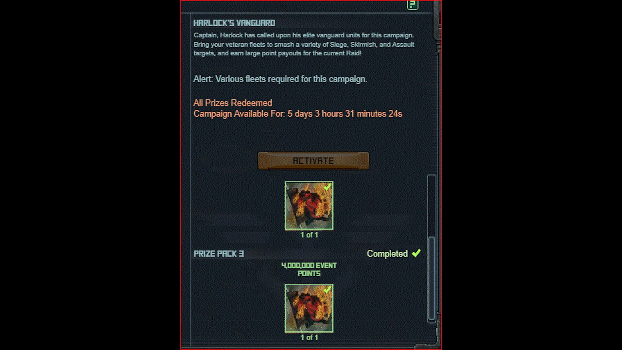 Reclamation Raid Harlock's Vanguard April 2021