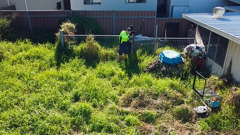 Helping this Man Get His CRAZY Overgrown Yard Cleaned Up. (Not emotional)