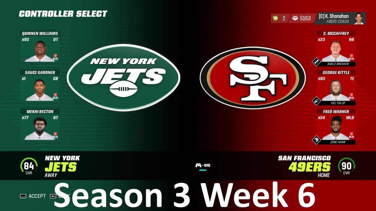 Madden Nfl 23 Jets Vs 49ers Simulation Franchise S3 W6