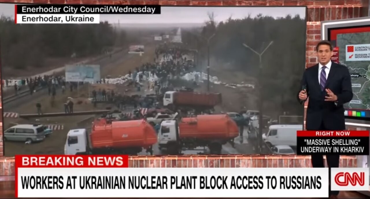 Crowd blocks Russians from nuclear power plant