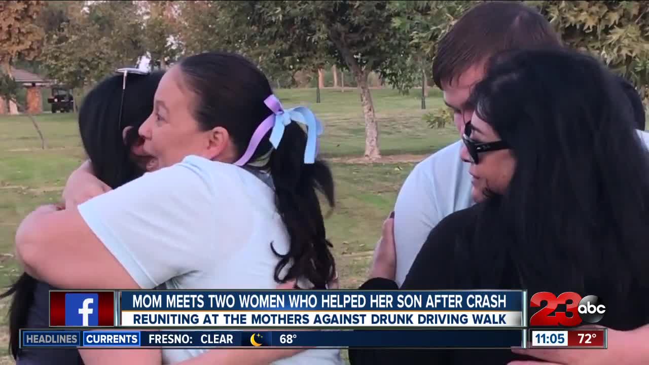 Mom meets two women who helped her son after a deadly crash