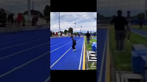 Track Runner runs over kid #shorts