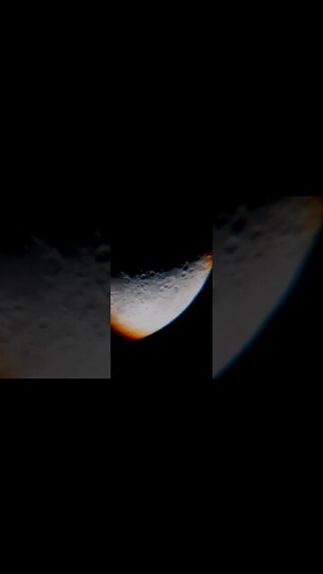 lua nova vista com telescópio 60 mm #astronomia #lua