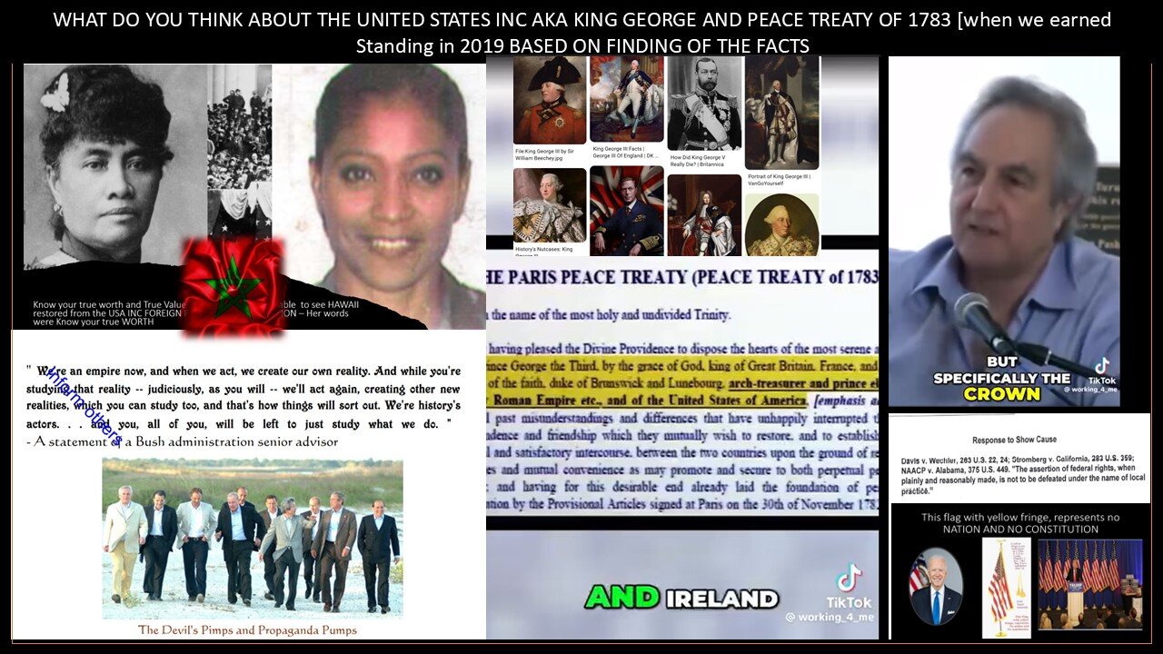 WHAT DO YOU THINK ABOUT THE UNITED STATES INC AKA KING GEORGE & PEACE TREATY OF 1783 -