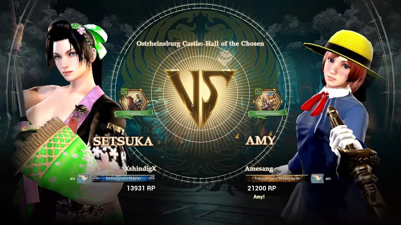 Setsuka (XshindigX) VS Amy (Amesang) (SoulCalibur™ VI: Online)