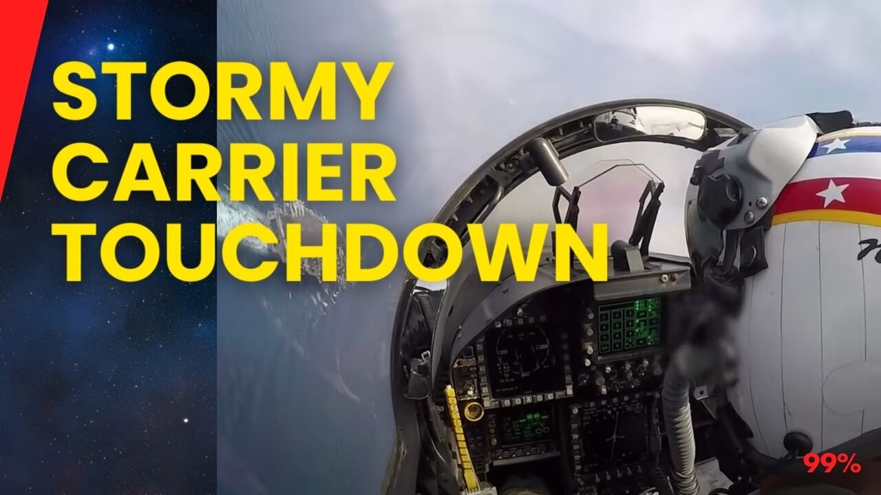 Watch: F/A-18 Battles Stormy Carrier Landing