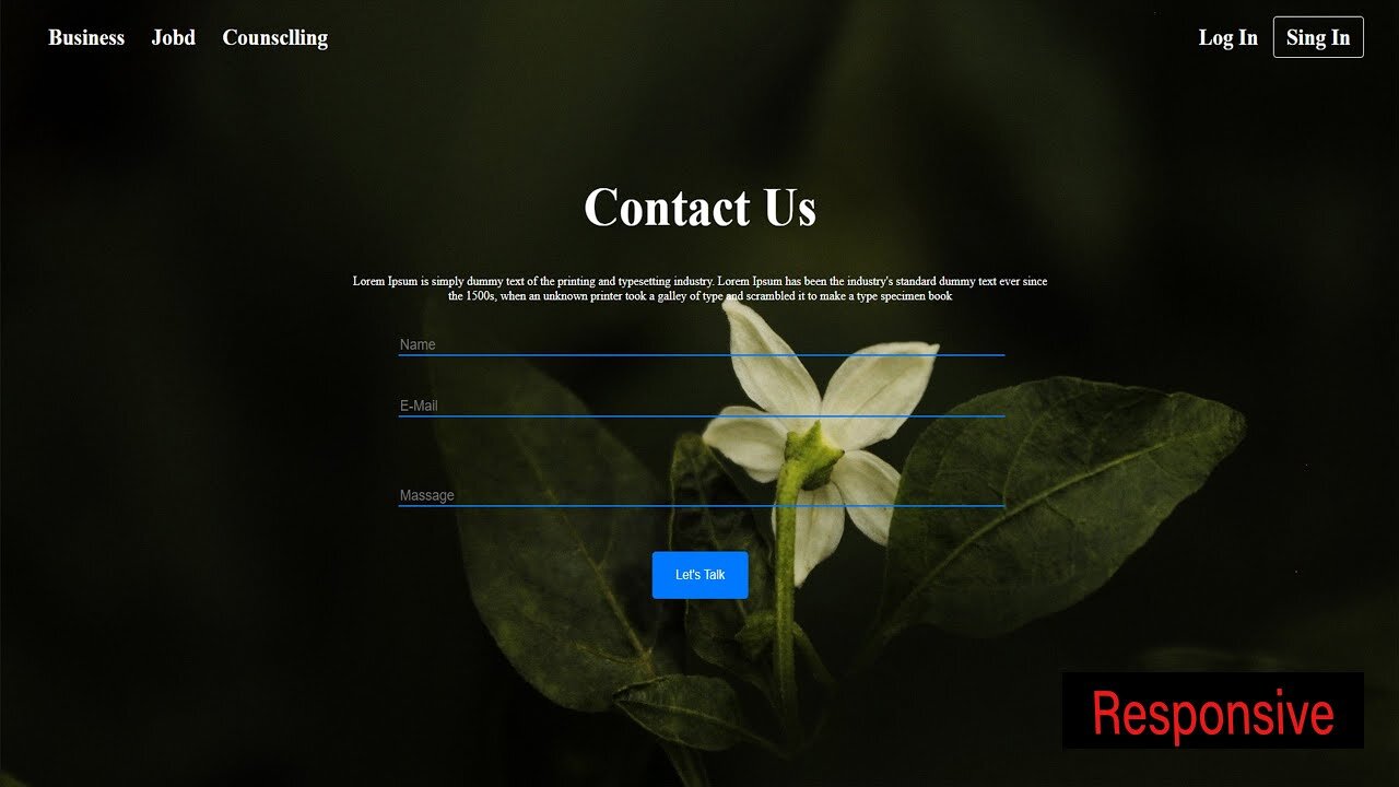 CONTACT US FORM DESIGN USING HTML AND CSS STEP BY STEP