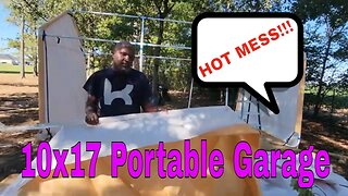 Harbor Freight Portable Garage 10x17 install and review