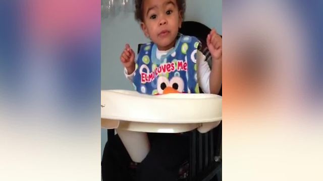 "Adorable Baby Girl Sings "I don't care""