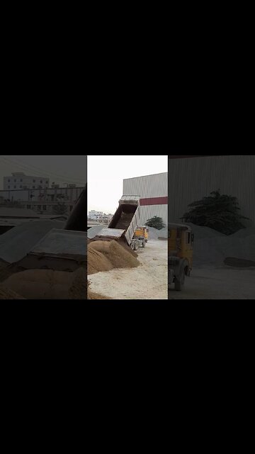 Sand unloading from dump truck #amazing #skills #explore #machinery #shorts