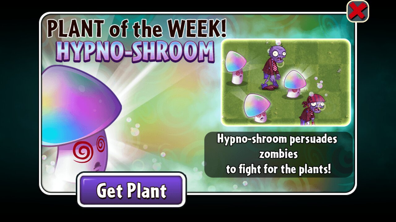 Plants vs Zombies 2 - Penny's Pursuit - Zomboss - Hypno-shroom - August 2022