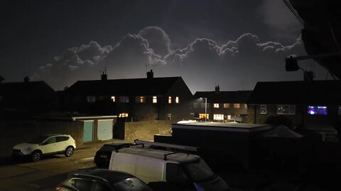 Strange clouds at nightime