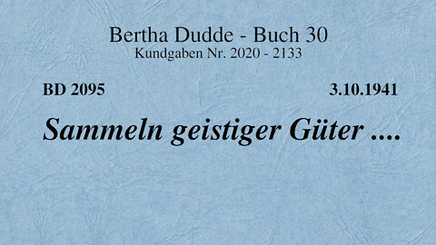 BD 2095 - SAMMELN GEISTIGER GÜTER ....