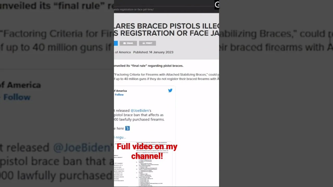 The ATF has banned pistol braces. The Government will take our guns in the future #2ndamendment