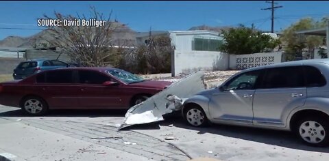 Dust devil damages roof, cars in east Las Vegas