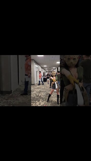 Female Jason scares away Joel from The Last of Us | Spooky Empire