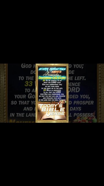 11.18.2022 | STORM MINISTRIES | Daily Bible Verse | Deuteronomy 5:32-33 (NIV) | #shorts