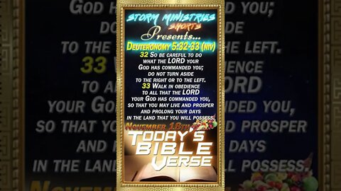 11.18.2022 | STORM MINISTRIES | Daily Bible Verse | Deuteronomy 5:32-33 (NIV) | #shorts