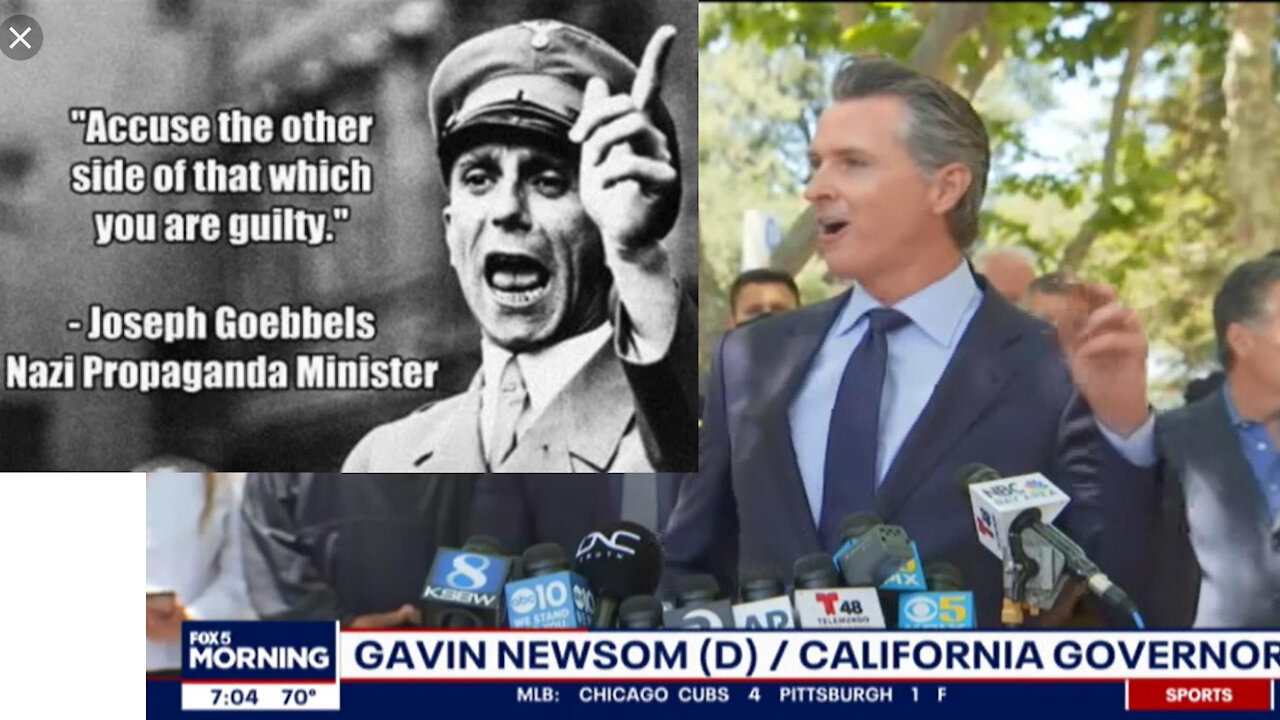 Sad & pathetic Gavin Newsom projects himself on others like Joseph Goebbels after San Jose shooting