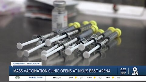 Mass vaccination clinic opens at NKU's BB&T Arena