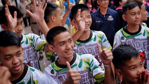 Thai Boys Rescued From Cave Last Week Make First Public Appearance