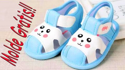 Como Fazer Sapatinho de bebê Modelo Sandalinha Happy (MOLDE GRÁTIS) FREE PATTERN