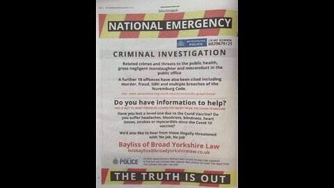 The Truth Is Out - UK criminal investigation into government genocide