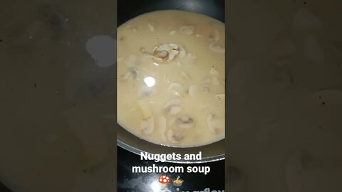 Breaky nuggets and mushroom soup