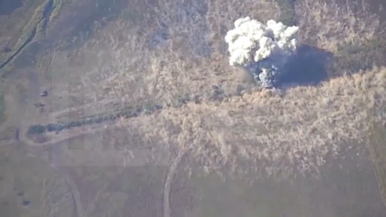 Russian airburst missile obliterates a Ukrainian field camp about 20km west of Maryinka