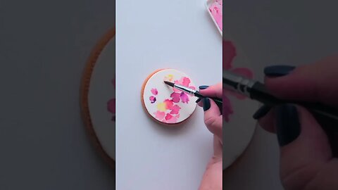 Watercolor floral. Buttercream cookie.