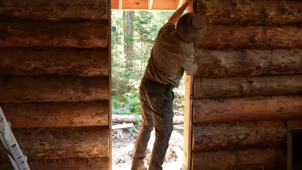 Porch Overhang, Install Windows, Stone Floor, Garden Harvest, Off Grid Log Cabin Build