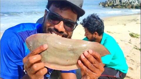 കടപ്പുറം സ്റ്റൈൽ വലവീശി കിടു size മാന്തൽ പിടുത്തം🔥🔥 VALAVEESHI MAANDAL PIDUTHAM