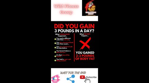 🔥Did you gain 3 pounds in a day 🔥#shorts🔥#viralshorts🔥#fitnessshorts🔥#wildfitnessgroup🔥