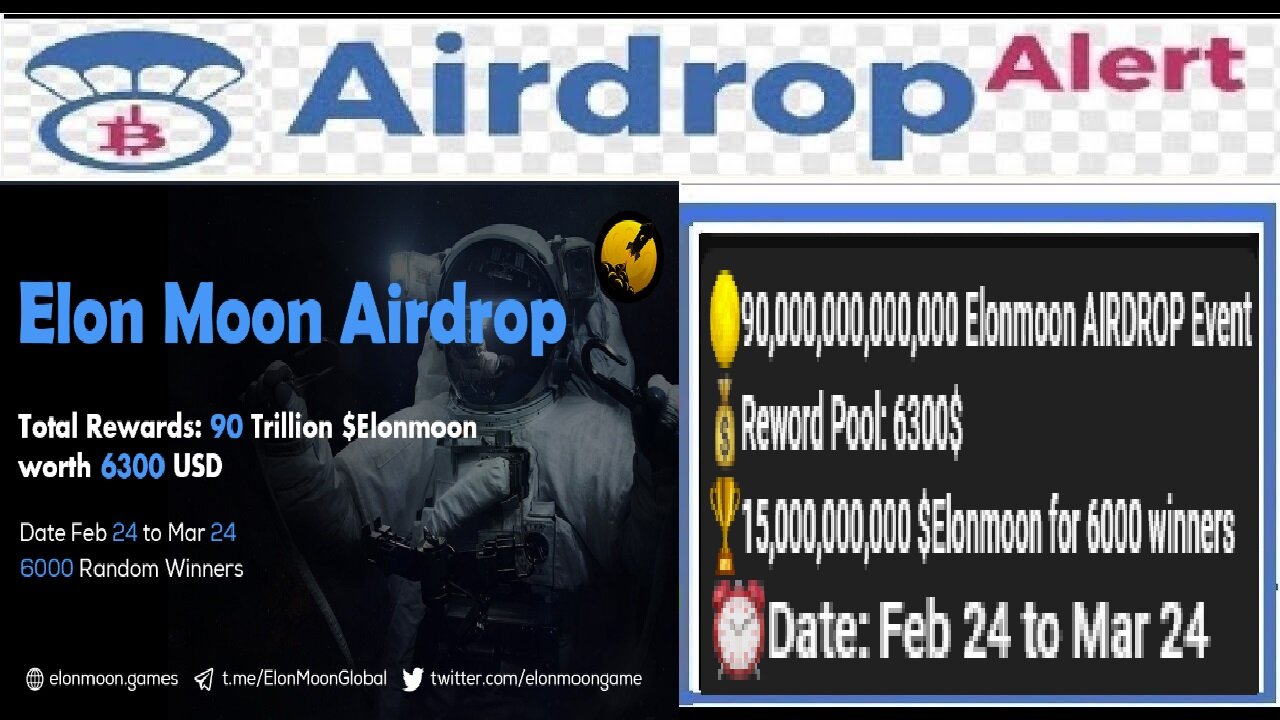 Aidrop ElonMoon - Recompensa 90 trilhões de Tpken Elonmoon no valor de $6300 | CryptoCurrency