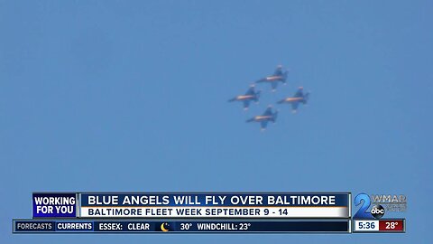 Blue Angels will fly over Baltimore during Fleet Week