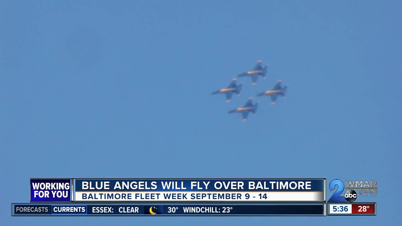 Blue Angels will fly over Baltimore during Fleet Week