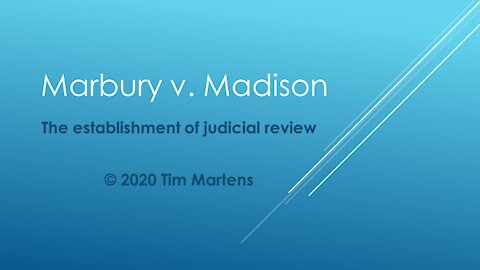 AP US Government -- Marbury v Madison