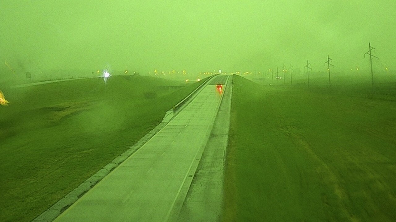 Strange Green Skies Over Sioux Falls, SD Ahead Of Severe Storm