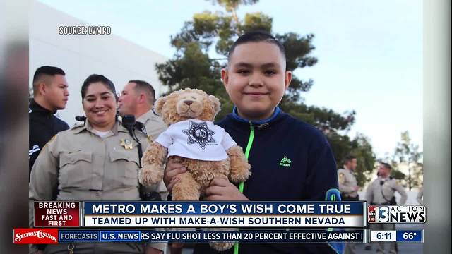 Las Vegas police make one boy's wish come true