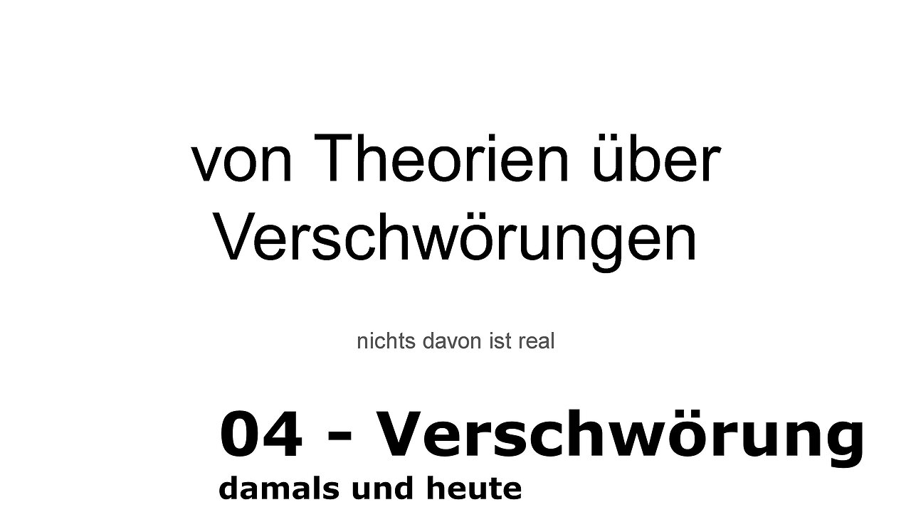TKTV - 04 - Verschwörungen - damals und heute | Diskurs (Deutsch)