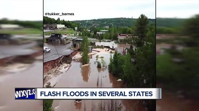 Satellite image shows mud flowing into Lake Superior