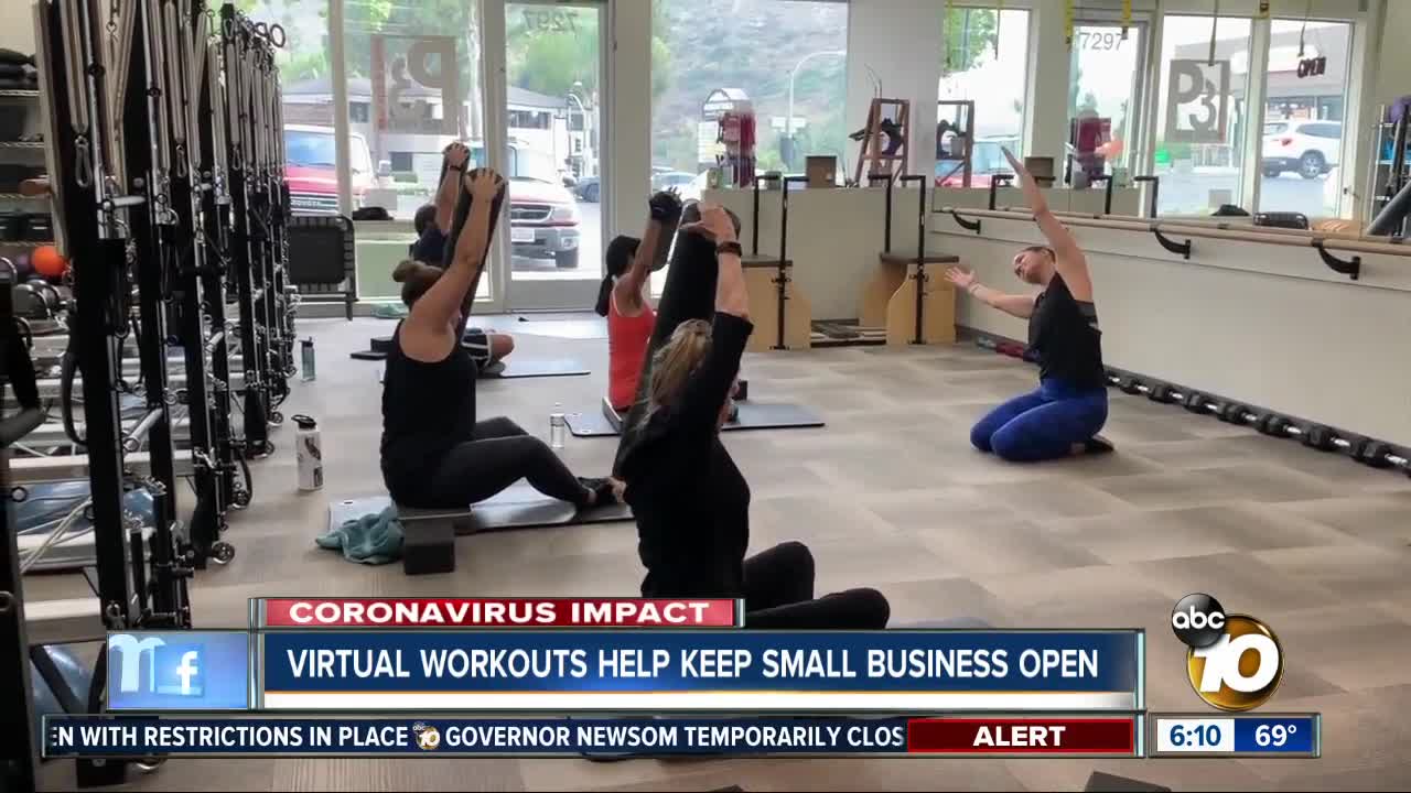 Virtual workouts help keep small business open