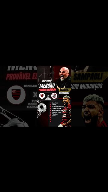PROVÁVEL ESCALAÇÃO DO FLAMENGO X CORINTHIANS BRASILEIRÃO - É TRETA! NOTÍCIAS DO FLAMENGO #Shorts