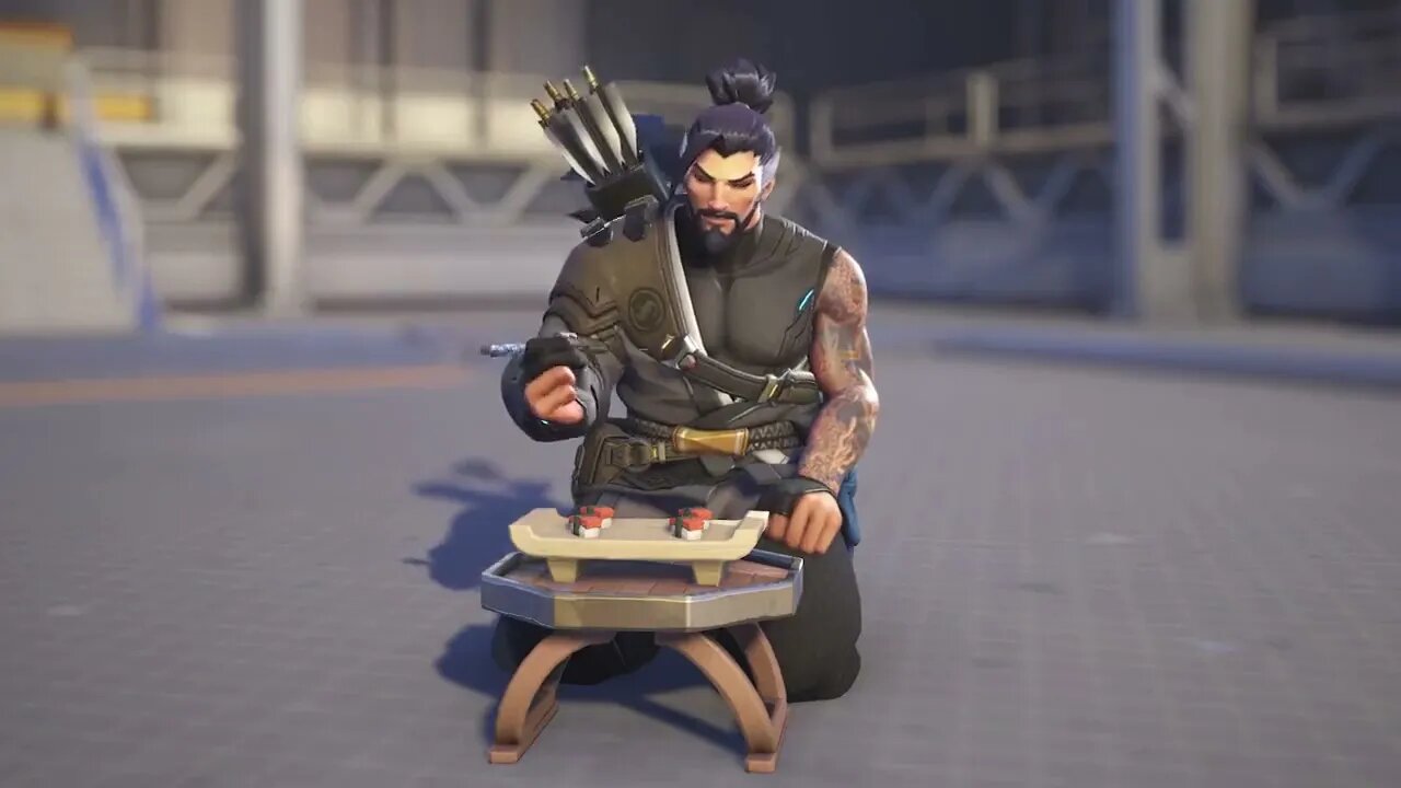 Hanzo Eating Sushi Animation Overwatch 2