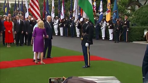 Jill Biden, Ed.D., Isn't Quite Sure Where To Go Since Joe Won't Let Go Of Prime Minister's Hand