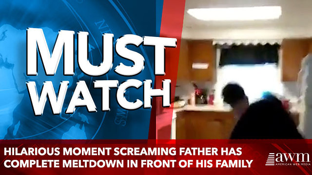 Hilarious moment screaming father has complete meltdown in front of his family